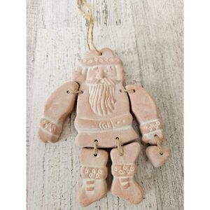 Unique Santa jointed heart ornament Xmas tree vintage